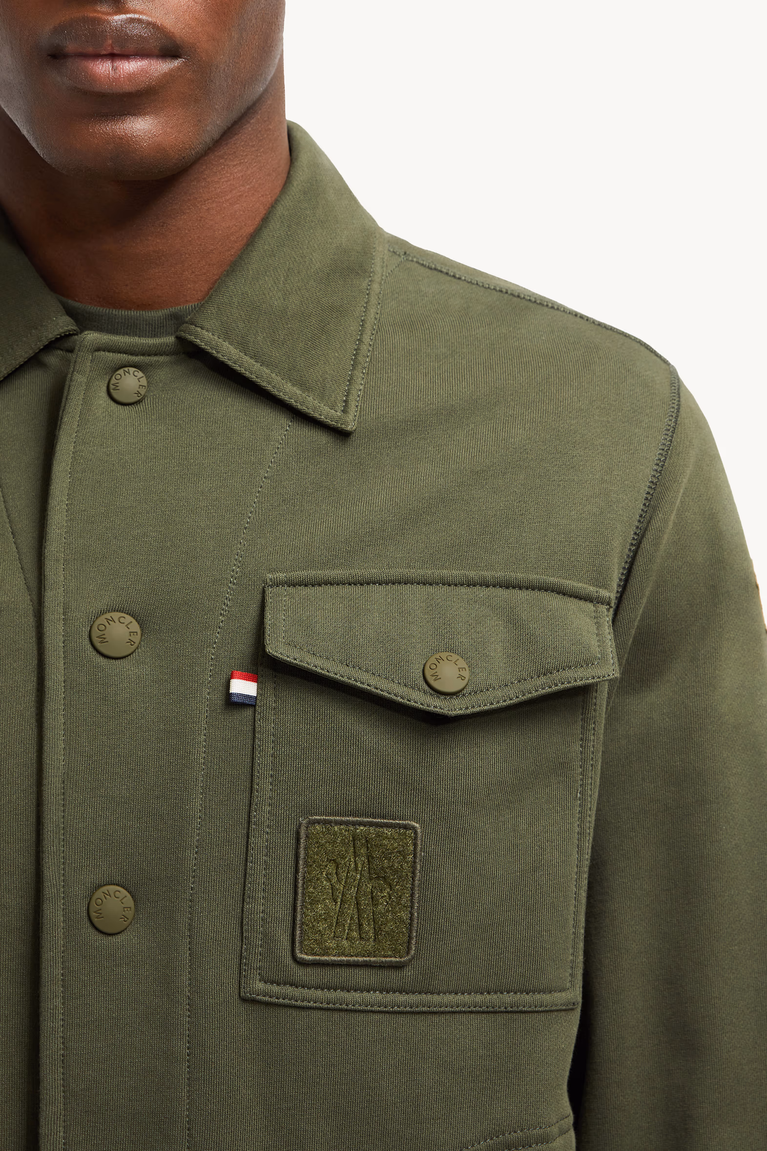 Camisa de algodón Hombre Verde Oliva Moncler 7